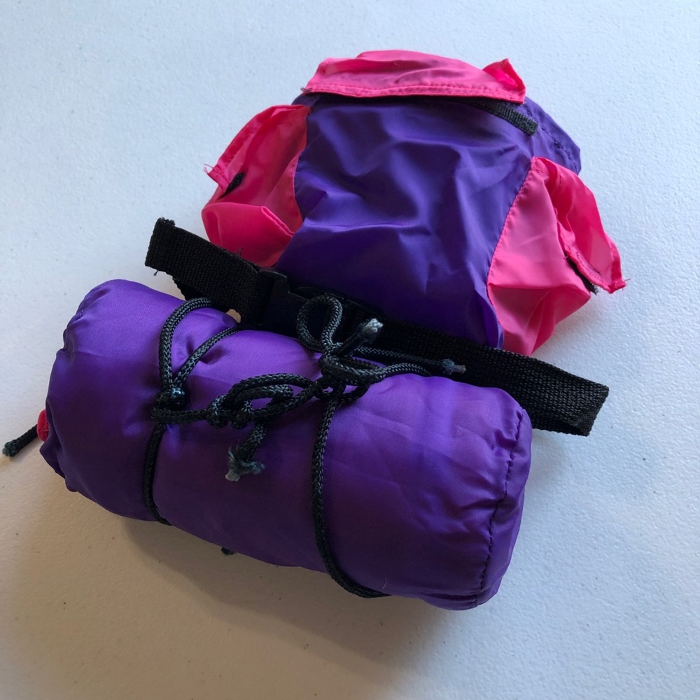 American Girl Doll camping backpack with sleeping bag!!